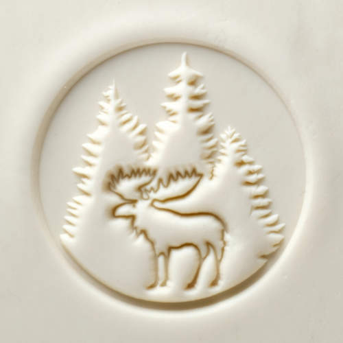 Scxl-054 Extra Large Round Stamp &#8211; Moose in the Woods