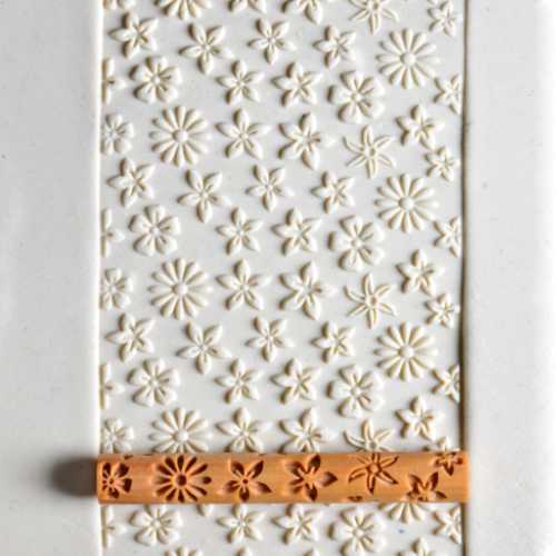 Hand TW-022 Flower Clay Texture Roller