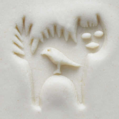 Scm-163 Medium Round Stamp &#8211; Cat with Bird