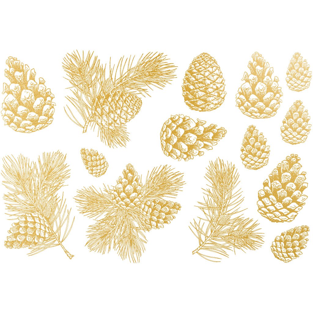 Pine Cone Gold Overglaze Decal