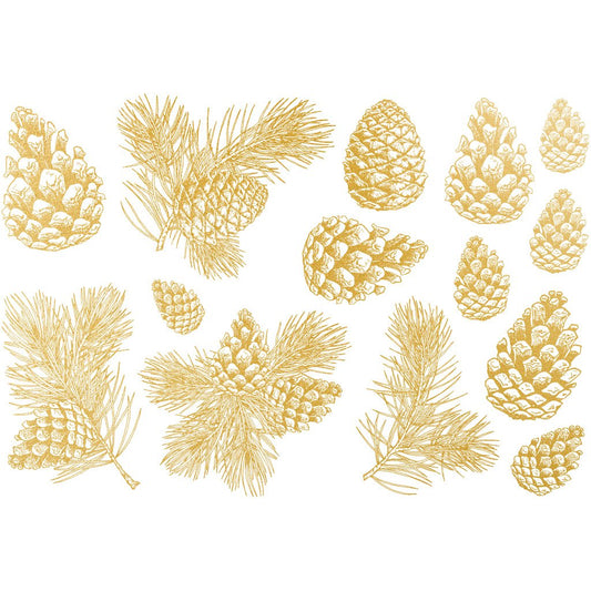 Pine Cone Gold Overglaze Decal