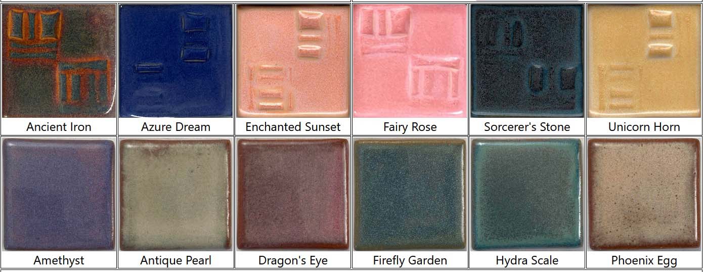 Fantasy Glaze Sample Set #13 - Great White North Pottery Supplies