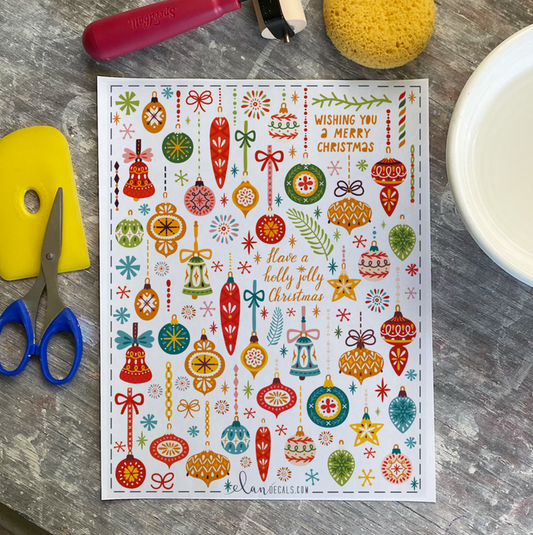 Vintage Ornaments Overglaze Decal