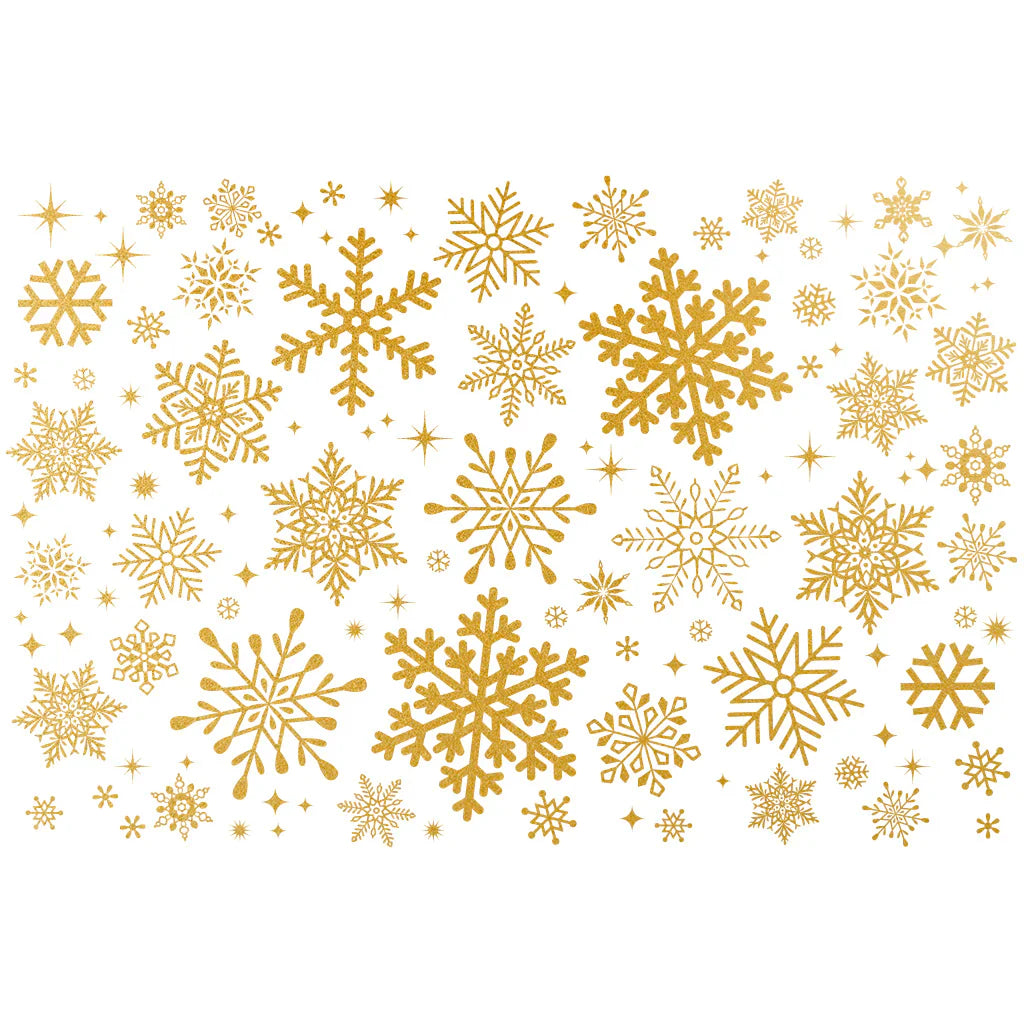 Snowflake Gold/White Gold Overglaze Decal