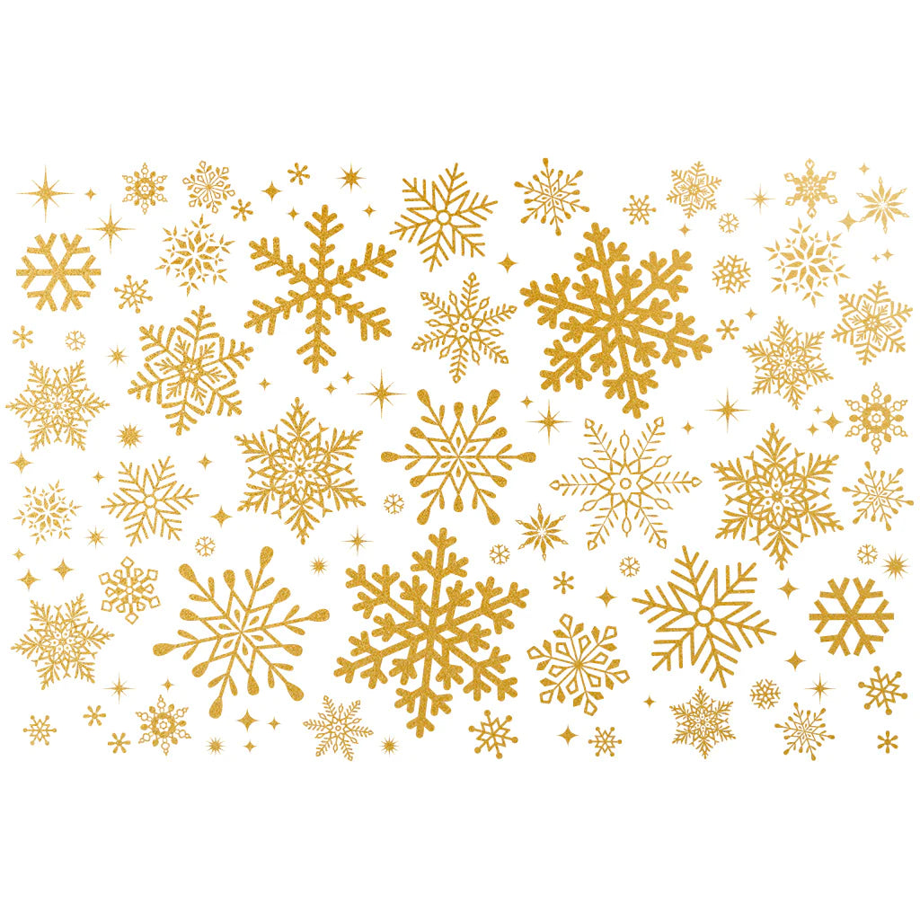 Snowflake Gold/White Gold Overglaze Decal