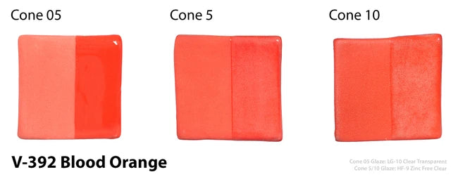 Amaco Blood Orange Velvet Underglaze V-392-Q cone tiles