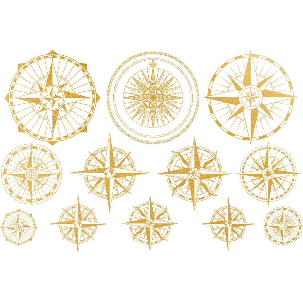 Compass Gold/White Gold Underglaze Decal - Great White North Pottery Supplies