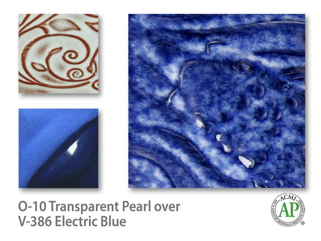 Amaco Electric Blue Velvet Underglaze V-386-Q cone tiles used on functional ceramics