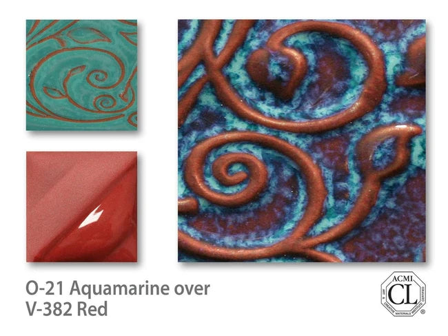 Amaco Red Velvet Underglaze V-382-Q cone tiles used on functional ceramics