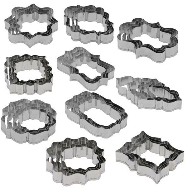 4pcs/pack Blessing Frame Shaped Cookie Cutter - Great White North Pottery Supplies