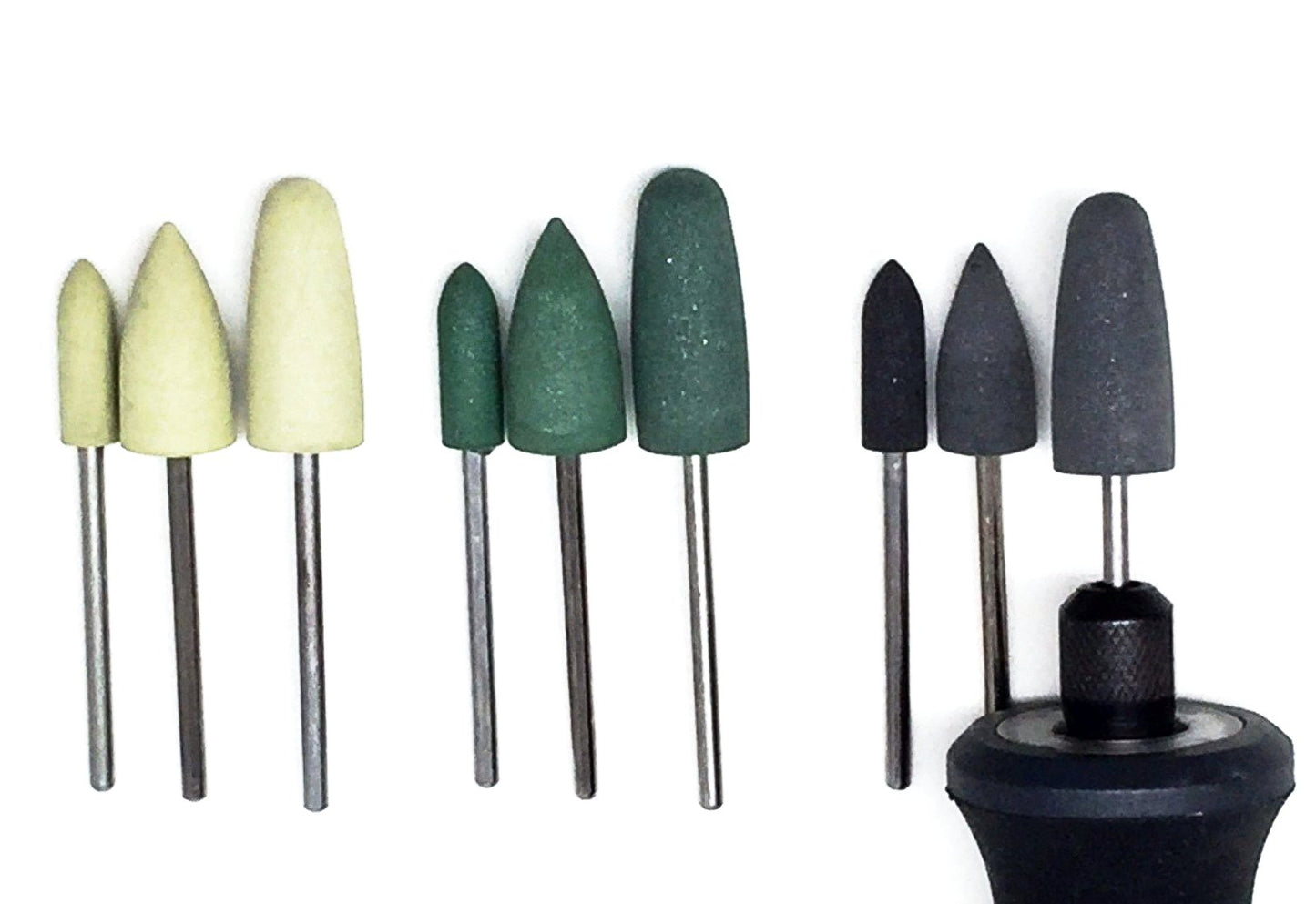 Diamond Rubber Polisher Bullet Set (9 piece set) - Great White North Pottery Supplies