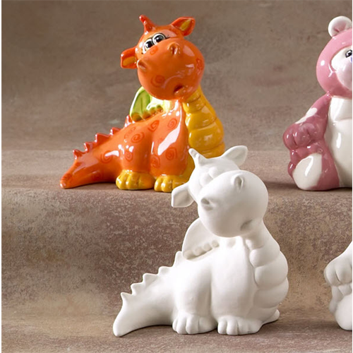 Kids Dragon Party Animal 4.5"h - Great White North Pottery Supplies