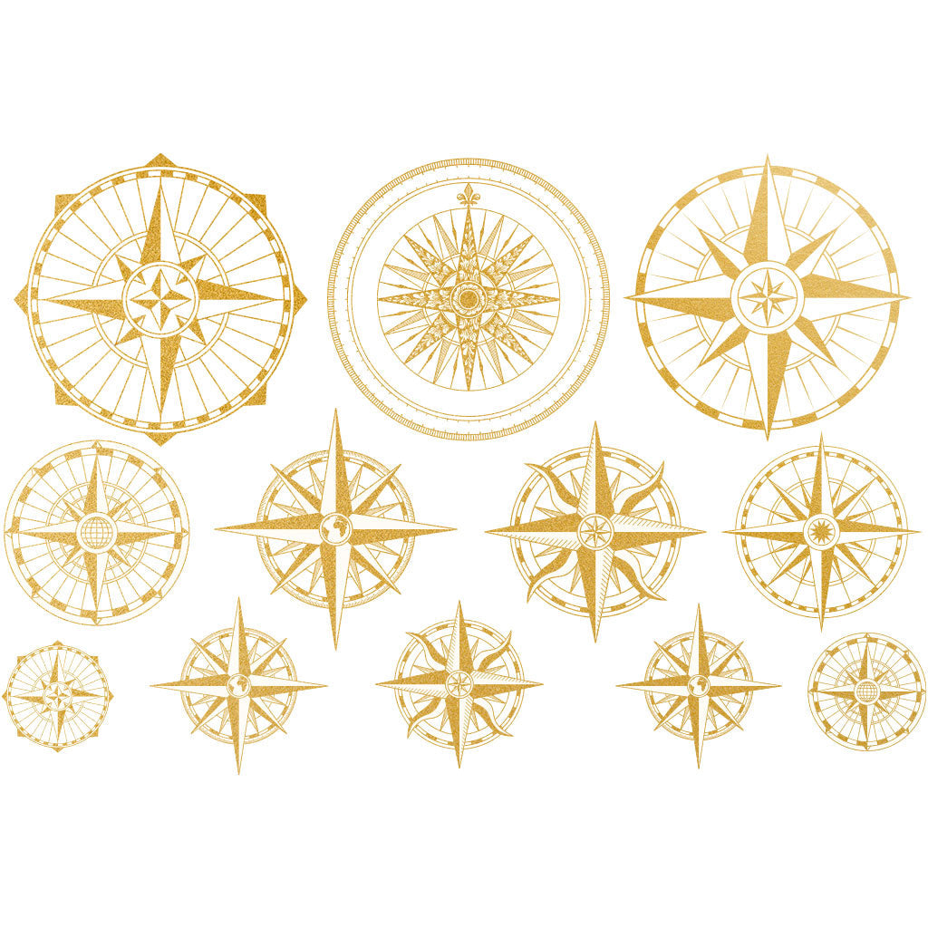 Compass Gold/White Gold Underglaze Decal - Great White North Pottery Supplies