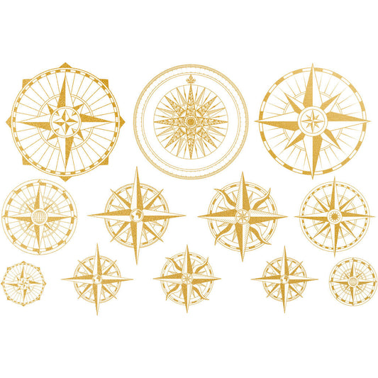 Compass Gold/White Gold Underglaze Decal - Great White North Pottery Supplies