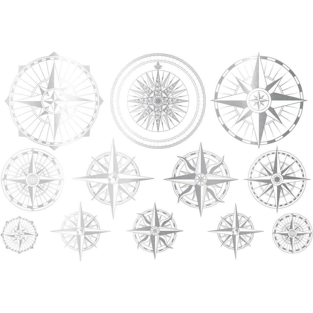Compass Gold/White Gold Underglaze Decal - Great White North Pottery Supplies